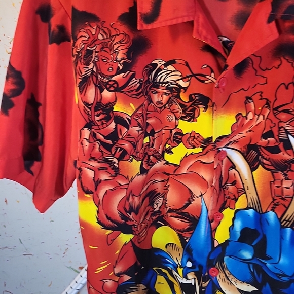 Vintage Y2K X-men Button Shirt  Men Size M Single Stich - Picture 3 of 8